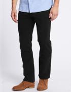 Marks & Spencer Italian Moleskin Regular Fit 5 Pocket Trousers Black