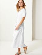 Marks & Spencer Petite Patch Pocket Waisted Midi Dress Soft White