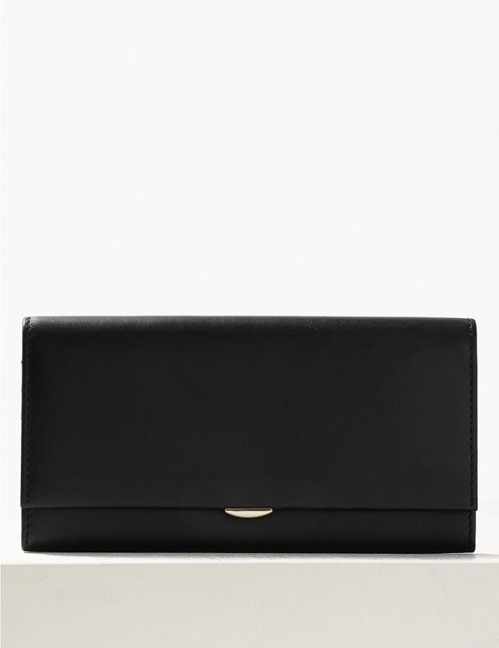 Marks & Spencer Leather Foldover Purse Black
