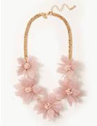 Marks & Spencer Glitter Flower Collar Necklace Pale Pink