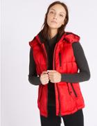Marks & Spencer Satin Padded Gilet With Stormwear&trade; Red