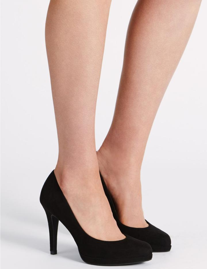 Marks & Spencer Stiletto Platform Court Shoes With Insolia&reg; Black