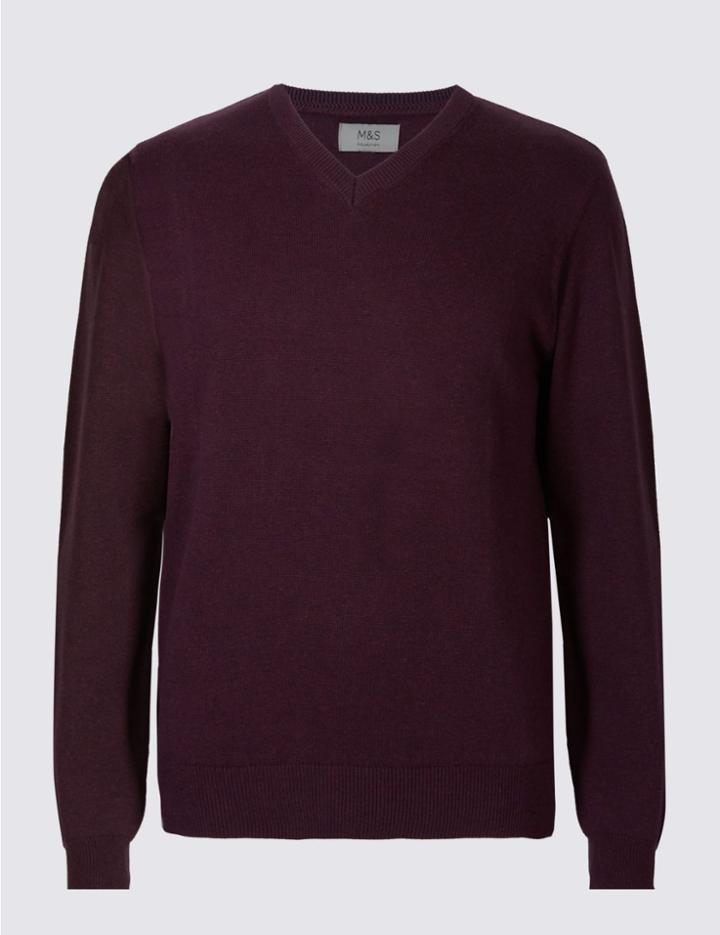 Marks & Spencer Pure Cotton Jumper Oxblood