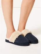 Marks & Spencer Suede Mule Slippers Navy