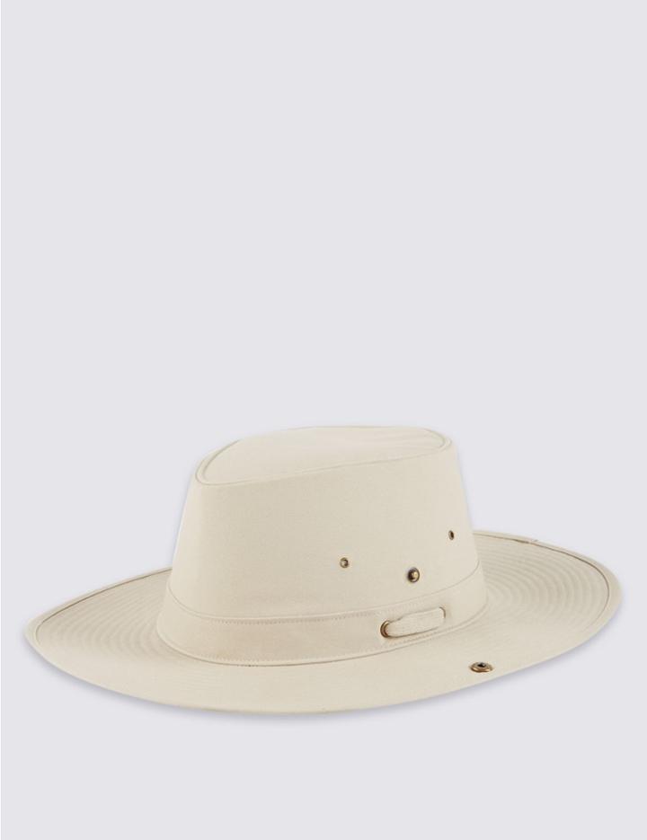 Marks & Spencer Pure Cotton Cool & Fresh™ Jungle Hat Light Putty