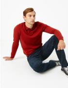 Marks & Spencer Slim Fit 5 Pocket Stretch Corduroy Trousers Navy