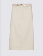 Marks & Spencer Cotton Rich Pencil Skirt Neutral