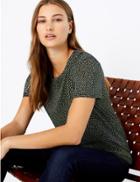 Marks & Spencer Polka Dot Relaxed Fit T-shirt Black Mix