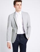 Marks & Spencer Cotton Rich Jersey Knitted Jacket Light Grey
