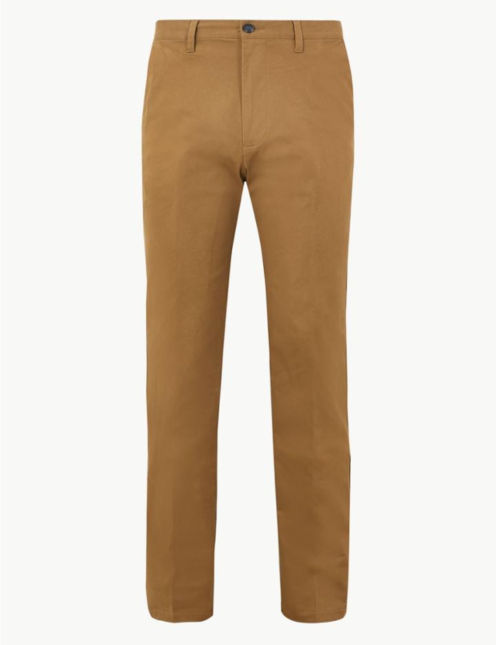 Marks & Spencer Cotton Rich Chinos With Stretch Dark Sand