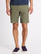 Marks & Spencer Adjustable Waist Pure Cotton Chino Shorts Washed Green