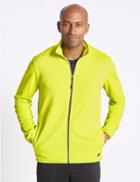 Marks & Spencer Textured Zipped Through Top Lime