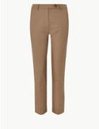 Marks & Spencer Cotton Rich Slim Leg Trousers Coffee