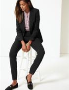 Marks & Spencer Mid Rise Slim Leg Ankle Grazer Trousers Black
