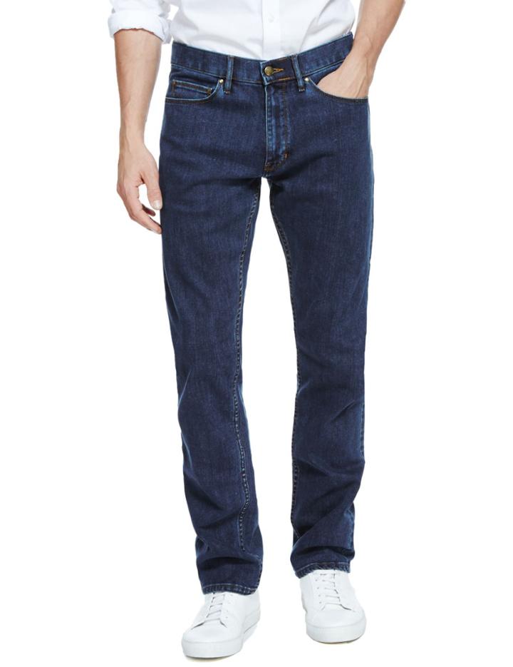 Marks & Spencer Slim Fit Stretch Water Resistant Jeans Medium Blue