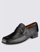 Marks & Spencer Leather Trim Loafers Black