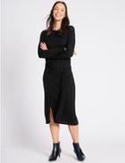 Marks & Spencer Pure Wool Tie Side Jumper Dress Black
