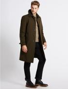 Marks & Spencer Cotton Blend Trench Coat With Stormwear&trade; Olive