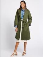 Marks & Spencer Pure Cotton Trench Coat With Stormwear&trade; Khaki