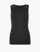 Marks & Spencer Quick Dry Mesh Panelled Vest Top Black