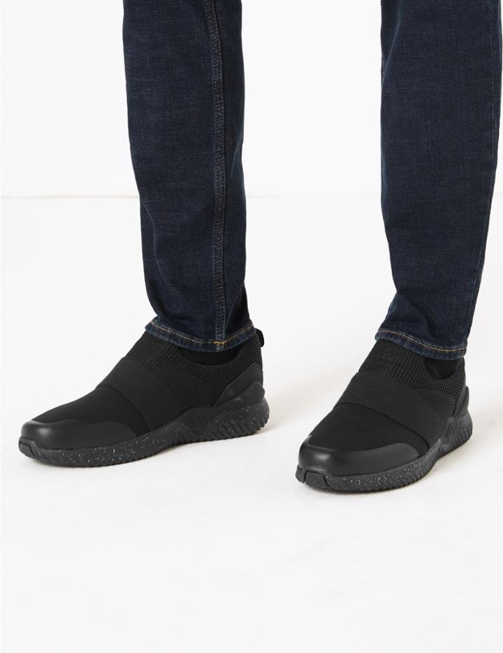 Marks & Spencer Slip-on Elastic Trainers Black