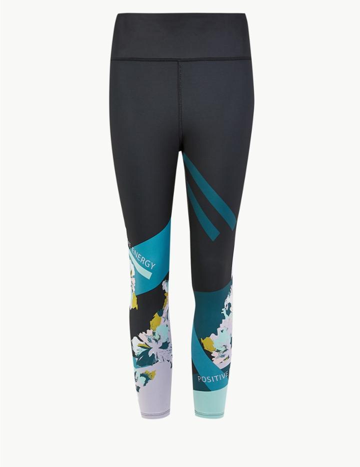 Marks & Spencer Quick Dry Cropped Leggings Black Mix