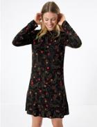 Marks & Spencer Swirl Print Swing Dress Black Mix