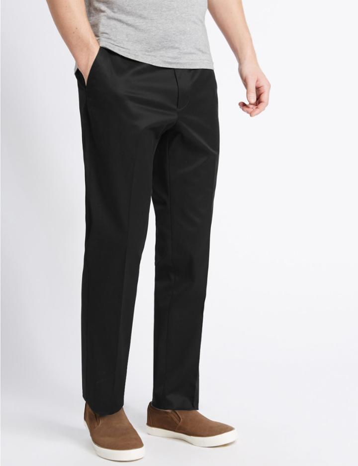 Marks & Spencer Slim Fit Cotton Rich Chinos Black