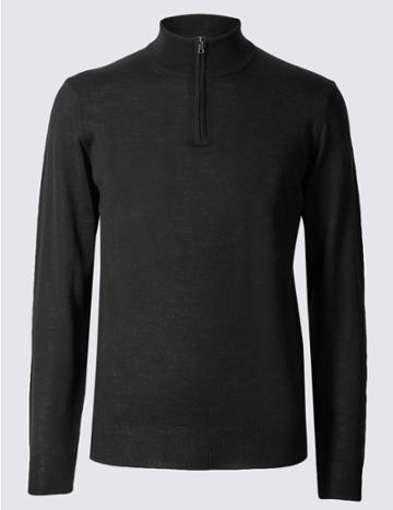 Marks & Spencer Merino Wool Blend Jumper Charcoal