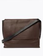 Marks & Spencer Textured Leather Messenger Bag Chocolate