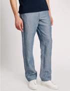 Marks & Spencer Pure Linen Easy To Iron Chinos Blue