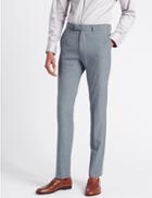 Marks & Spencer Blue Textured Modern Slim Fit Trousers Bright Blue