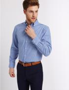 Marks & Spencer 2in Longer Pure Cotton Oxford Shirt Blue Mix