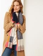 Marks & Spencer Colour Block Scarf & Gloves Set Cream Mix