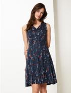 Marks & Spencer Jersey Printed Fit & Flare Dress Navy Mix