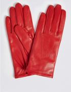 Marks & Spencer Leather Stitch Detail Gloves Red