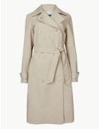Marks & Spencer Double Breasted Trench Coat Dark Stone