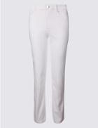 Marks & Spencer Sateen Roma Rise Straight Leg Jeans Soft White