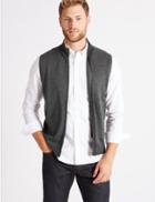 Marks & Spencer Merino Wool Blend Textured Gilet Charcoal