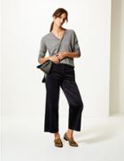 Marks & Spencer Corduroy High Waist Cropped Trousers Navy