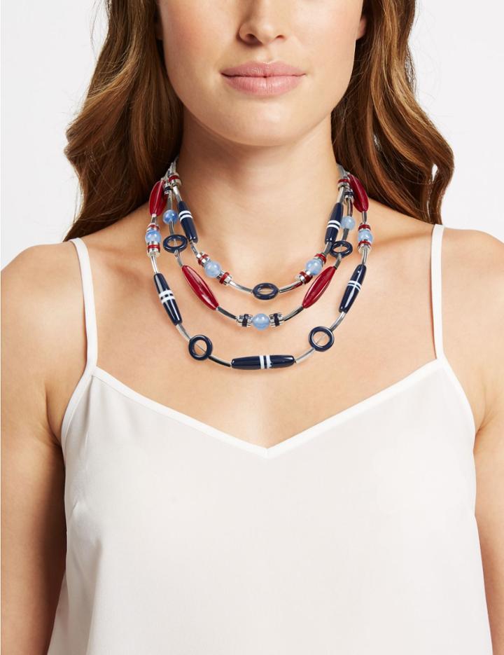 Marks & Spencer Horizon Multi Collar Necklace Blue Mix