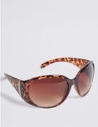 Marks & Spencer Wide Arm Bling Square Sunglasses Brown Mix