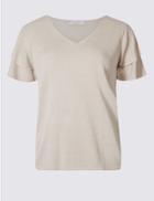 Marks & Spencer V-neck Angel Sleeve Jumper Light Putty