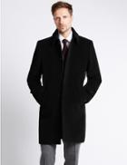 Marks & Spencer Wool Rich Coat With Cashmere Black