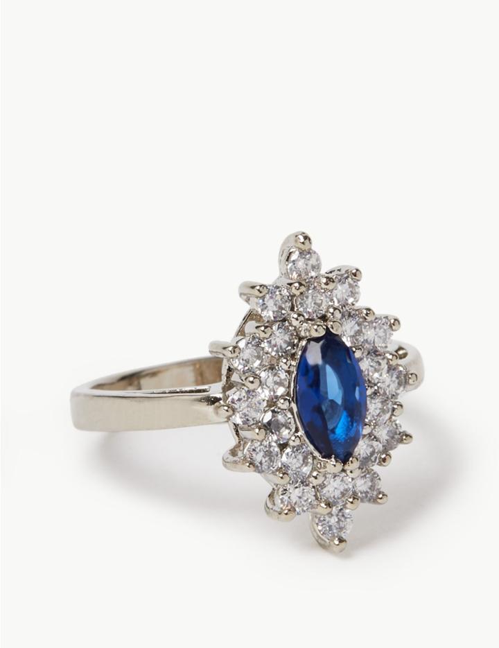 Marks & Spencer Platinum Plated Skin Kind™ Cocktail Ring Blue Mix