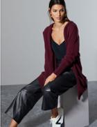 Marks & Spencer Pure Cashmere Hooded Cardigan Plum