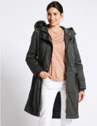 Marks & Spencer Satin Parka With Stormwear&trade; Charcoal