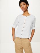 Marks & Spencer Linen Rich Blouse White