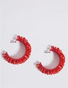 Marks & Spencer Beaded Hoop Earrings Red