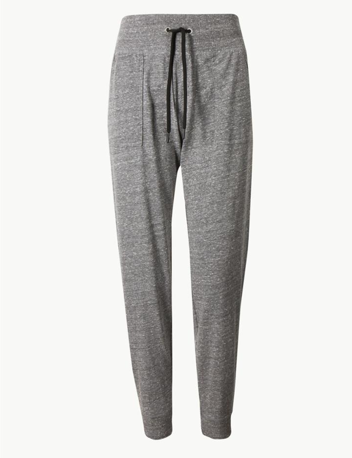 Marks & Spencer Cotton Blend Lightweight Joggers Grey Marl